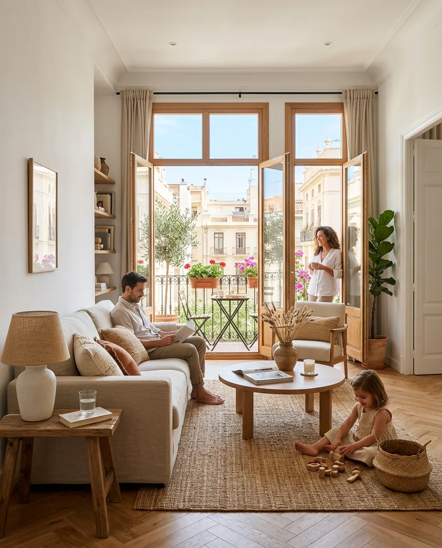 Beautifully staged living room in a Valencia apartment — Habitar, Valencia