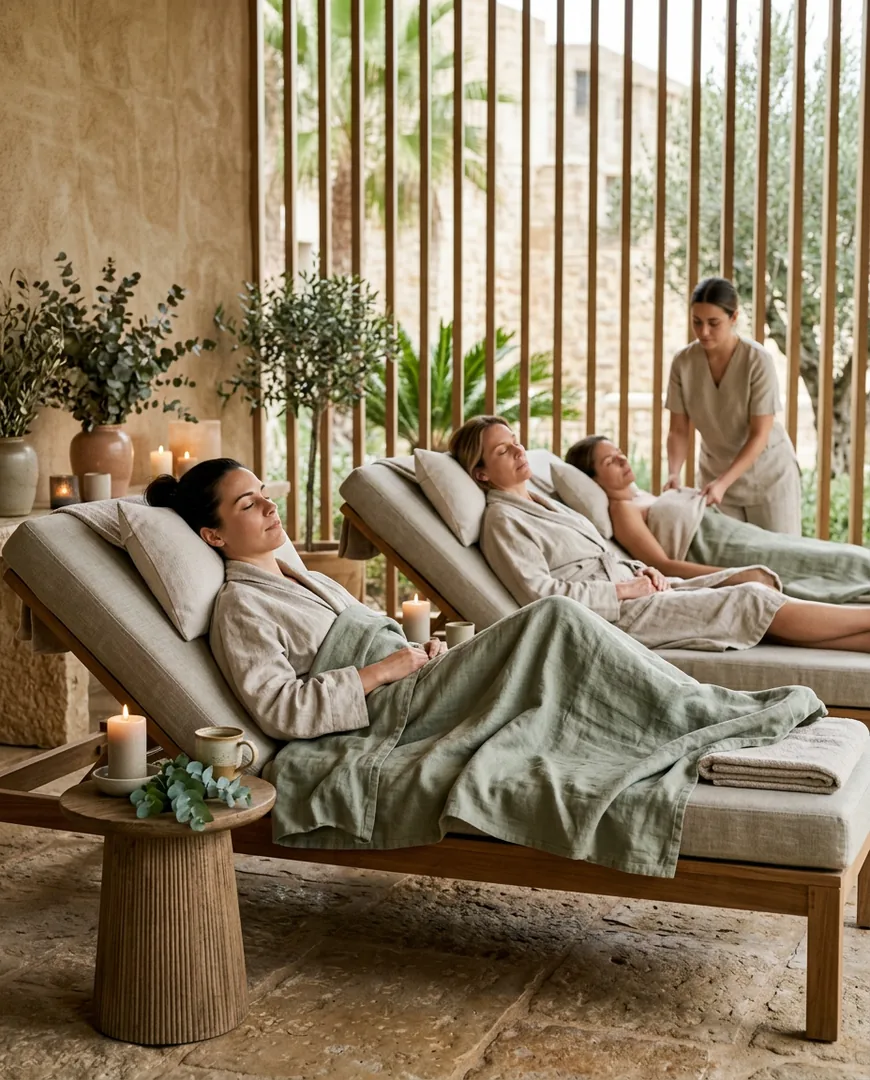 Quiet spa relaxation room with two loungers — Ohana Spa, Málaga